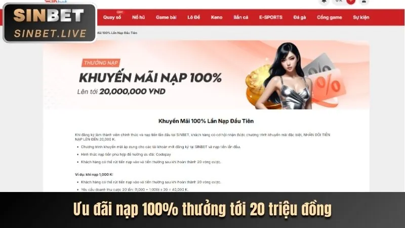 Tiền thưởng chào mừng thành viên mới 5mm88